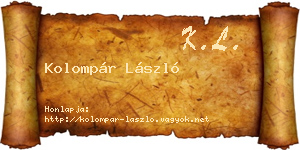Kolompár László névjegykártya